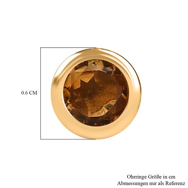 Citrin Ohrringe, 925 Silber 750 Gelbgold Vermeil - 0,57 ct. image number 7