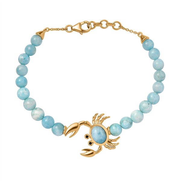 GP Creature Couture Kollektion-Larimar, schwarzes Spinell  und Kanchanaburi blaues Saphir-Armband, 18 cm - 28,07 ct.