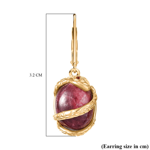 Thulit, Roter Granat Ohrringe Nickelfreies Messing ca. 16,74 ct. image number 5