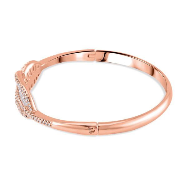 Wei&szlig;er Zirkonia-Armreif in Ros&eacute;goldton, 19 cm - 5 ct. image number 2