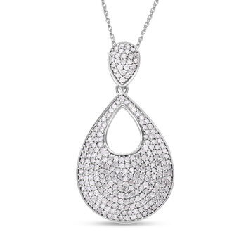 Wei&szlig;er Diamant P Anh&auml;nger 925 Silber platiniert ca. 1,00 ct.