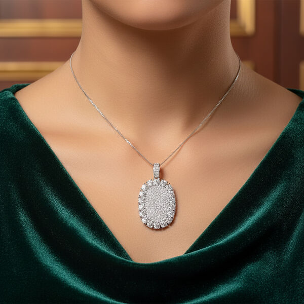 Moissanit Anh&auml;nger mit Kette ca. 45 cm, 925 Silber rhodiniert ca. 5.99 ct image number 3