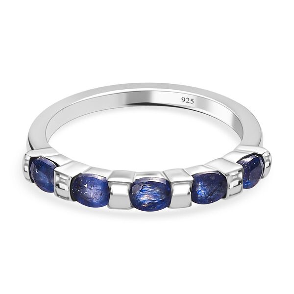 Masoala Saphir (Fissure gef&uuml;llt) Ring 925 Silber platiniert (Gr&ouml;&szlig;e 17.00) ca. 1.23 ct