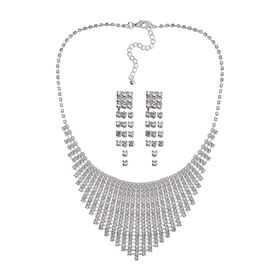 Weißer Kristall Schmuckset Reines Messing