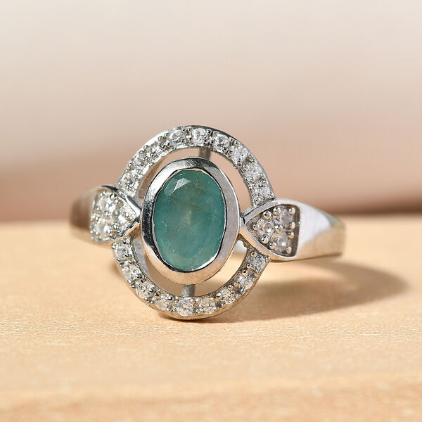 Grandidierit und Zirkon Ring 925 Silber platiniert  ca. 1,13 ct image number 2