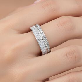 LUSTRO STELLA weißer Zirkonia Eternity Bandring