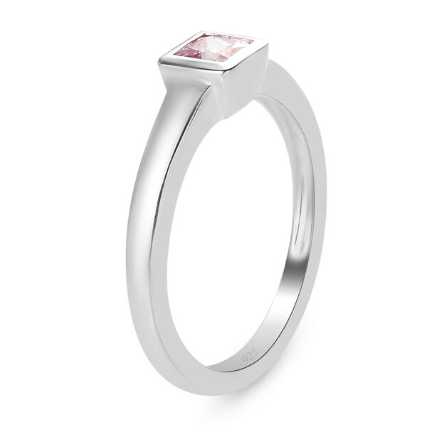 LUSTRO STELLA - feinster, Purpur-Rosa Zirkonia Solitär-Ring, 925 Silber image number 5