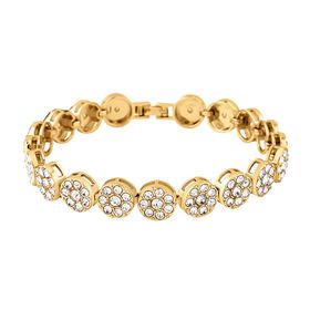 Weißes Kristall-Armband ca. 19 cm, goldfarben
