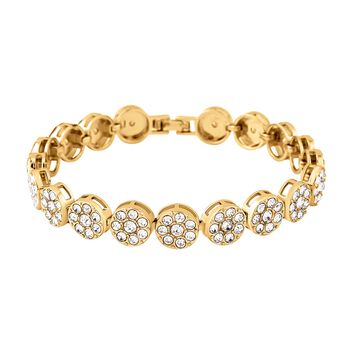 Wei&szlig;es Kristall-Armband ca. 19 cm, goldfarben