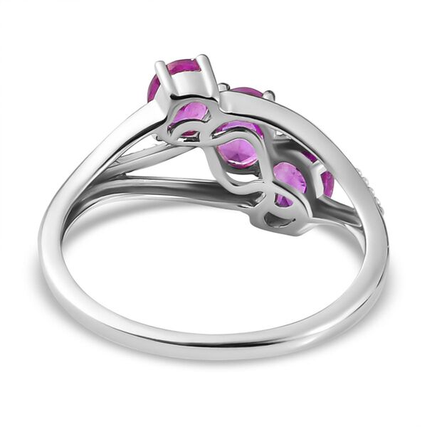 Ilakaka Rosa Saphir-Ring, 925 Silber platiniert (Gr&ouml;&szlig;e 17.00) ca. 1,54 ct image number 6