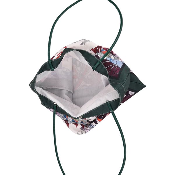 2er-Set Einkaufstaschen mit floralem Motiv, 34x40 cm, Dunkelgr&uuml;n image number 9