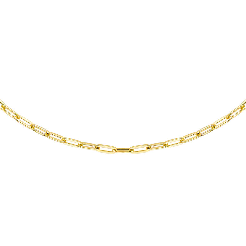 Büroklammer-Halskette, ca. 60 cm, 375 Gelbgold image number 0