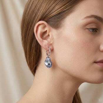 EverTrue Tahitian-Farbe Pfau Muschelkernperle Ohrringe