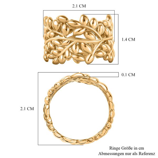 Blatt Bandring im Designer-Stil in Goldton image number 6
