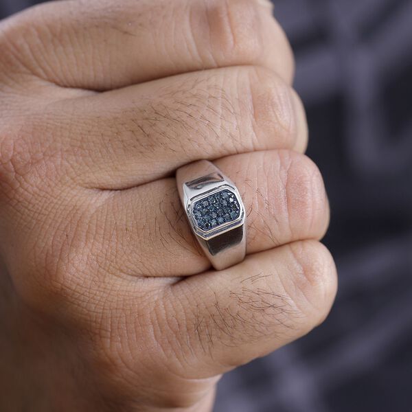 Blauer Diamant-Herrenring - 0,25 ct. image number 3