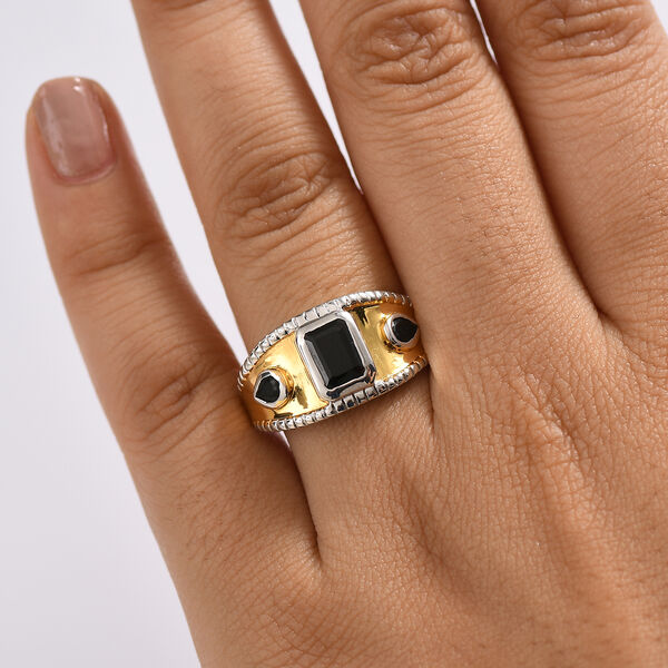 Schwarzer Spinell Ring Messing (Größe 17.00) ca. 1,91 ct image number 2