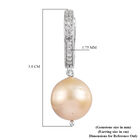 Goldener Südsee Perlen- und Zirkon-Ohrringe, 925 Silber platiniert ca. 1,00 ct image number 4