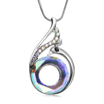 2er-Set, mehrfarbiger Kristall-Anh&auml;nger und Ohrringe