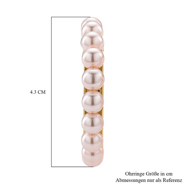 Pfirsich Muschelperle (5-7 mm) Ohrringe, 316L Edelstahl, vergoldet image number 6