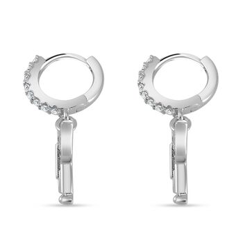 Moissanit Ohrringe, 925 Silber rhodiniert, ca. 0.93 ct