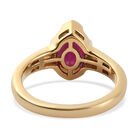 Afrikanischer Rubin-Ring, (Fissure gefüllt), 925 Silber vergoldet image number 5