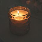 LIVMORE - Duftkerze im strukturierten Glas, Rose und Bergamotte, 48 Std. Brenndauer, Gelb