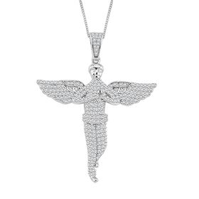 Moissanit Anhänger mit Kette, 925 Silber rhodiniert ca. 1.99 ct