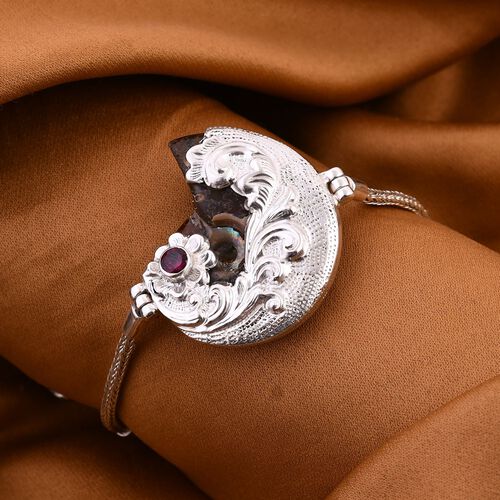 Royal Bali Kollektion- Ammonit und Rhodolith Granat Armband 19 cm- 20,61 ct. image number 1
