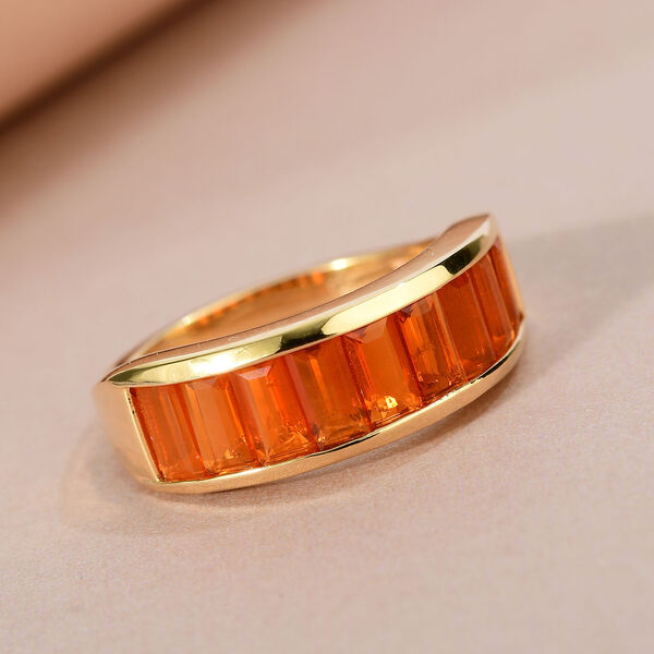 Purpurroter Feueropal-Ring, 925 Silber Gelbgold Vermeil  ca. 1,45 ct image number 2