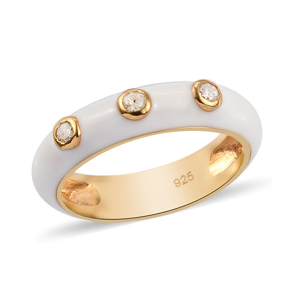 Diamant emaillierter Ring - 0,10 ct. image number 4