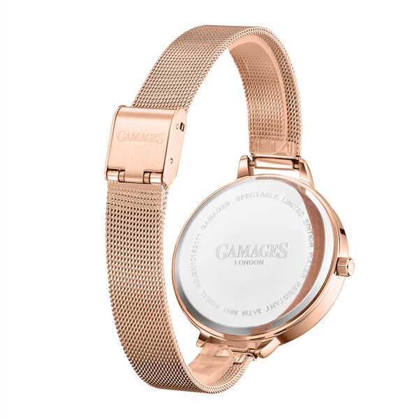 Gamages Of London Spectacle Schweizer Uhrwerk Diamant Set Damenuhr -  rosa image number 2