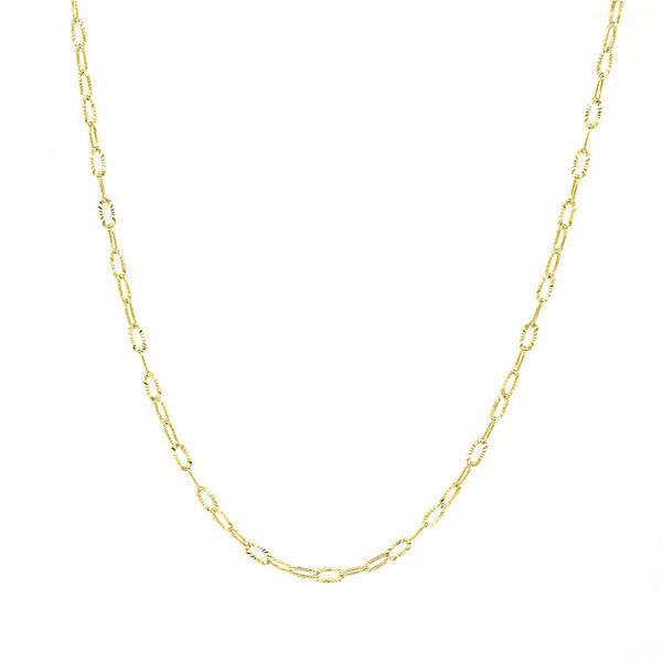 Diamantgeschliffene Kabel-Kette 60cm in vergoldetem Silber