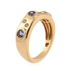 Tansanit Ring 925 Silber Gelbgold Vermeil  ca. 0,73 ct image number 4