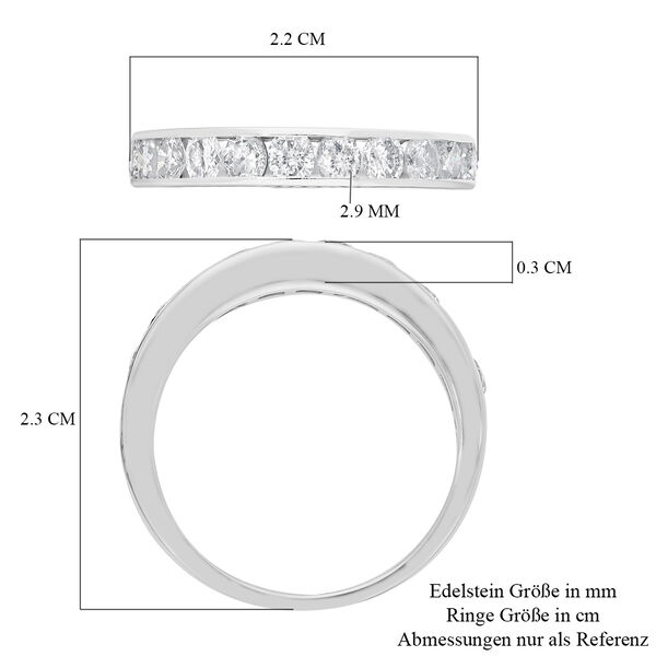 Diamant zertifiziert I2-I3/G-H Half Eternity Ring 375 Wei&szlig;gold image number 6