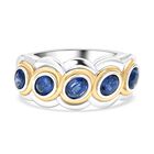 Kyanit Ring 925 Silber Bicolor (Größe 21.00) ca. 1,12 ct
