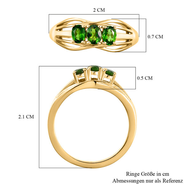 Natürlicher Chromdiopsid-Ring, 925 Silber vergoldet (Größe 16.00) ca. 0,57 ct image number 7