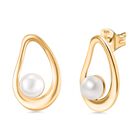 Süßwasser Perle Ohrringe 925 Silber vergoldet