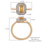 Gelber Saphir und Zirkon Halo Ring 925 Silber 585 vergoldet image number 5