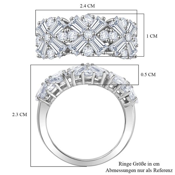 D'Joy Moissanit Ring 925 Silber rhodiniert (Größe 17.00) ca. 2,68 ct image number 7