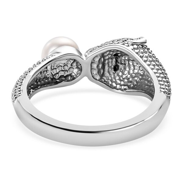 S&uuml;&szlig;wasser Perle und schwarzer Spinell Ring image number 6