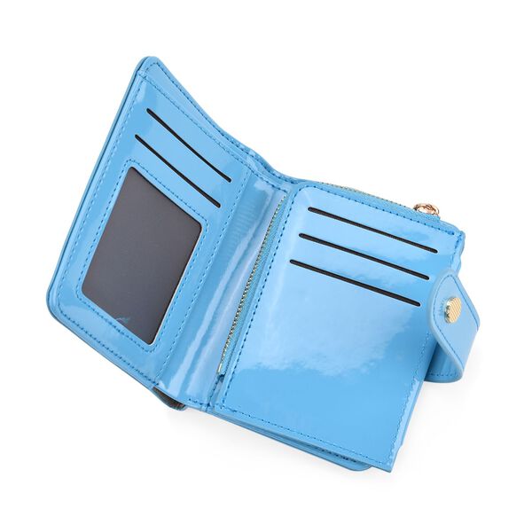 Jacquard-Schal aus Viskose und Geldb&ouml;rse aus PU-Leder mit RFID-Schutz Hellblau image number 5