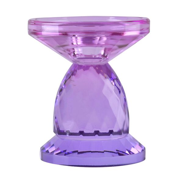 Kerzenhalter aus Glas, Rosa und lila image number 2