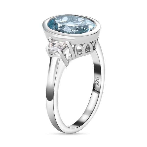 Himmelblauer Topas und Zirkon Ring - 3,14 ct. image number 5