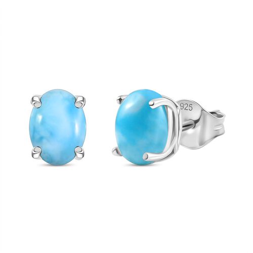 Larimar Ohrringe 925 Silber rhodiniert ca. 3,21 ct. image number 0