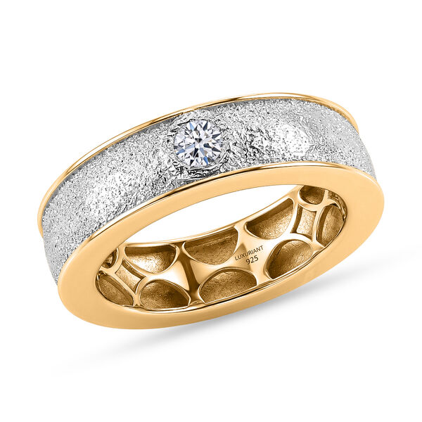 LUXURIANT DIAMOND - Lab Grown Diamant SI-GH Ring 925 Silber Rhodiniert und 750 Gelbgold Vermeil (Gr&ouml;&szlig;e 17.00) ca. 0,20 ct image number 3