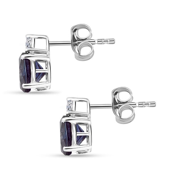 AAA Lab Grown Alexandrit, Lab Grown Diamant Ohrringe 417 Gold ca. 3.15 ct image number 3