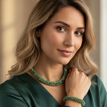 Gr&uuml;nes Kristall Schmuckset