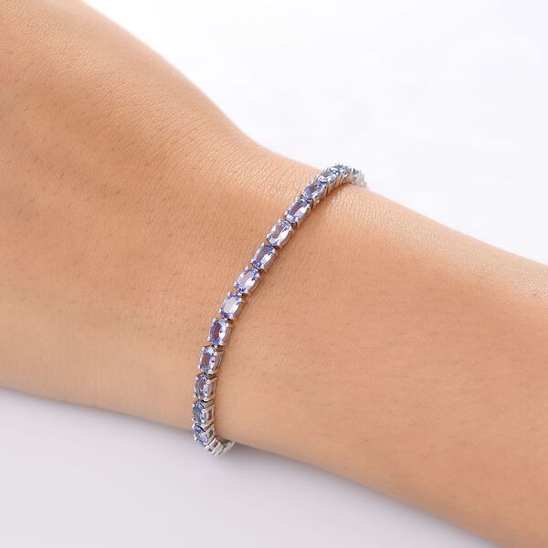 D joy Tansanit, Wei&szlig;er Diamant Armband ca. 19 cm 925 Silber rhodiniert ca. 8,00 ct. image number 2