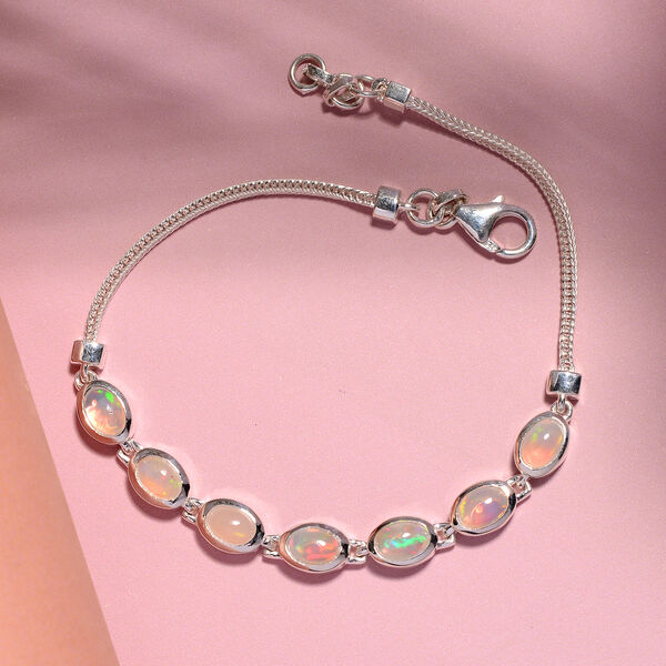 Nat&uuml;rliches, &auml;thiopisches Opal-Armband in Silber image number 2