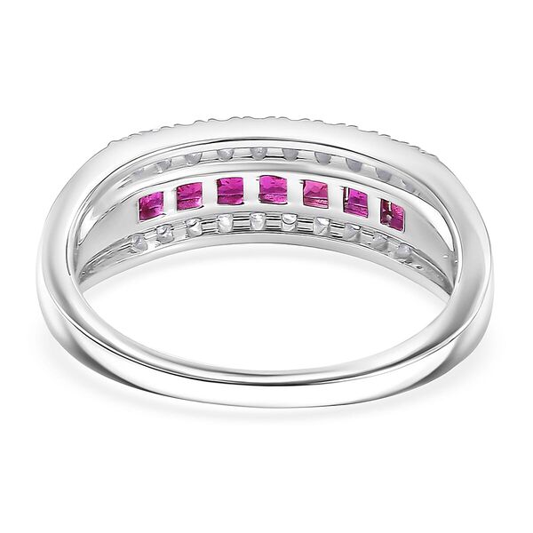 LUXURIANT DIAMOND - AAA Nat&uuml;rlicher Mosambik-Rubin, Lab Grown Diamant Ring 417 Gold (Gr&ouml;&szlig;e 16.50) ca. 1,16 ct image number 4